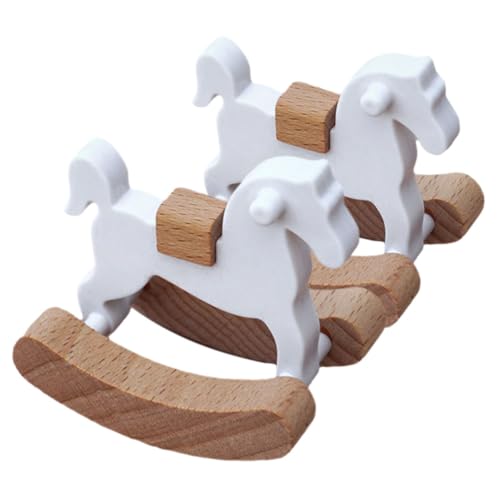 Gatuida 2 Stück Kleines Spielzeugpferd Aus Holz Kindergarten Für Mädchen Miniatur-schaukelpferd Modell Für Puppenhausmöbel Puppenhaus Schaukelpferd Mini-hausbedarf Mini Möbel Holz. s von Gatuida