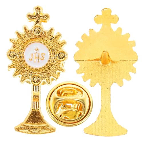 Gatuida 2 Stück Knopfabzeichen Auf Der Brust Kreuz Brosche Sicherheitsnadeln Klein Kreuzbroschennadeln Anstecknadeln Für Damen Religiöse Knopfstifte Beerdigungsbrosche Golden Zinklegierung von Gatuida