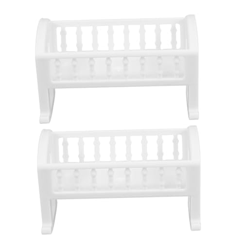 Gatuida 2 Stück Krippenmodell Bett Kinderbett Puppenbett Miniatur-puppenstubenmöbel Puppenhausbettwäsche Wiege Für Babypuppen Babybett Für Puppen Babypuppenmöbel Abs Weiß von Gatuida