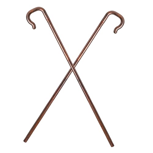 Gatuida 2 Stück Krücken faschingsparty Partydekoration Verkleidungsprops Halloween-Attacken Partyzubehör Cosplay-Verzierung dekorative Anzieh-Requisite Rohrdekor Plastik Dark Brown von Gatuida