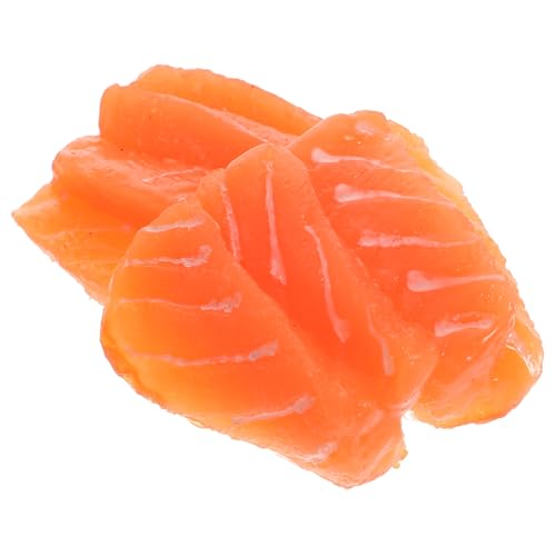 Gatuida 2 Stück Künstliche Lachsscheiben aus Langlebigem Realistische Küchen Deko Lebensmittelecht Aussehendes Modell für Home Props Foto Requisiten Fisch Nachbildung von Gatuida