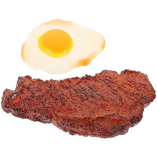 Gatuida 2 Stück Künstliches Steak Poached Egg Modell Realistische Dekoration für Küche Restaurant Ausstellungen für Fotografie und Präsentationen Gatuida 2 Stück Künstliches Steak Poached Egg Modell Realistische Dekoration für Küche Restaurant Ausstellungen für Fotografie und Präsentationen von Gatuida