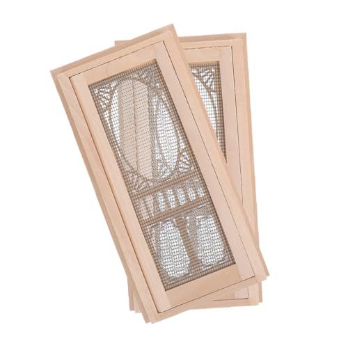 Gatuida 2 Stück Maßstab Puppenhaus Türen Zubehör DIY Holz Fliegengittertür für Puppenhaus Möbel Dekoration Vielseitig Einsetzbar von Gatuida