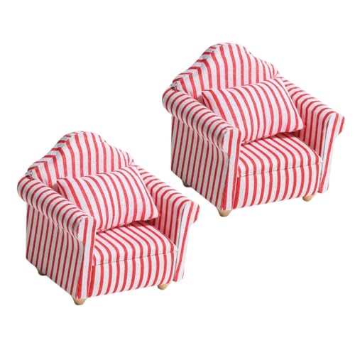 Gatuida 2 Stück Maßstab Teiliges Gestreifte Rote und Weiße Mini Sofa Einzelsofa für Kleinkinder und Kreative Rollenspiele Gatuida 2 Stück Maßstab Teiliges Gestreifte Rote und Weiße Mini Sofa Einzelsofa für Kleinkinder und Kreative Rollenspiele von Gatuida