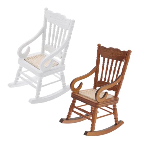 Gatuida 2 Stück Maßstab Vintage Design Weicher Sitz aus Baumwollseil Handgefertigt für Kleine Landschaftsdekoration und Puppenhaus Ornament von Gatuida