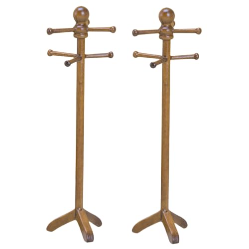 Gatuida 2 Stück Maßstab Vintage Mantel und Hutständer Puppenzubehör Stilvoll Funktional für Puppenhausdekoration und Spiel von Gatuida
