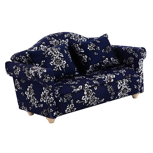 Gatuida 2 Stück Mini Haus Sofa Modell Sofa mit Kissen Blaues Blumendesign für Puppenhaus Dekoration Langlebig und Tragbar Perfektes Gatuida 2 Stück Mini Haus Sofa Modell Sofa mit Kissen Blaues Blumendesign für Puppenhaus Dekoration Langlebig und Tragbar Perfektes von Gatuida