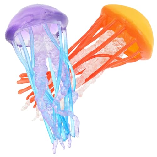 Gatuida 2 Stück Mini Simulation Quallen Modell Realistische Meereslebewesen Figuren für Aquarium Deko Lernspielzeug für Kunststoff Quallen Dekoration für Zuhause und Büro von Gatuida
