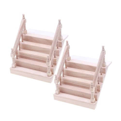 Gatuida 2 Stück Miniatur- : Mini-handlauftreppenmodell-Dekoration, DIY, Unbemaltes Möbelzubehör Für Puppenhaus-spielset Gatuida 2 Stück Miniatur- : Mini-handlauftreppenmodell-Dekoration, DIY, Unbemaltes Möbelzubehör Für Puppenhaus-spielset von Gatuida