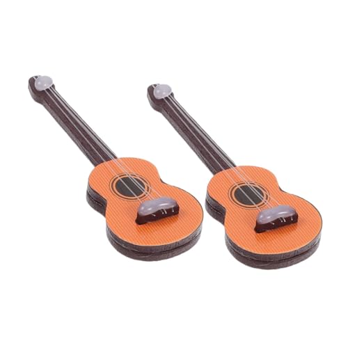 Gatuida 2 Stück Miniatur Gitarrenmodell Vintage Dekoration für Puppenhaus Realistische Holz Gitarre für DIY Projekte und Miniatur Raumgestaltung von Gatuida