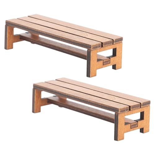 Gatuida 2 Stück Miniatur Holzbank für Puppenhaus Braune Mini Möbel für Garten Terrasse Park Dekoration für Miniatur Landschaft und DIY Projekte Gatuida 2 Stück Miniatur Holzbank für Puppenhaus Braune Mini Möbel für Garten Terrasse Park Dekoration für Miniatur Landschaft und DIY Projekte von Gatuida