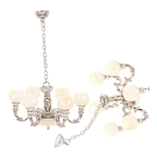 Gatuida 2 Stück Miniatur Puppenhaus Deckenlampen Silber Retro Hängelampen Realistische Deko für Puppenhaus Wohnzimmer Basteln und Sammler Gatuida 2 Stück Miniatur Puppenhaus Deckenlampen Silber Retro Hängelampen Realistische Deko für Puppenhaus Wohnzimmer Basteln und Sammler von Gatuida