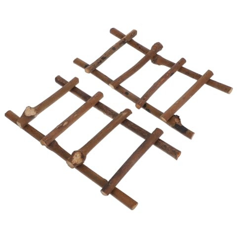 Gatuida 2 Stück Miniatur Rattan Leiter Dekoration Leichte Robuste Gartenleiter Natürliche Mini Garten Deko für Puppenhaus DIY Mikro Landschaft Accessoires von Gatuida