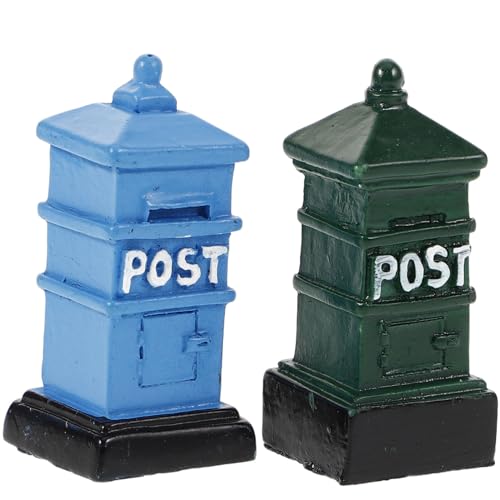 Gatuida Miniatur Briefkasten Modell 2 Stücke Nostalgische Deko für Puppenhäuser und Kleiner Hausdekoration aus Harz Detailreiches Design für Kreative und Gartendeko von Gatuida