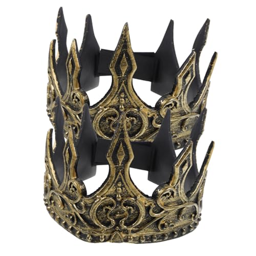 Gatuida 2 Stück Mittelalterliche Herren Krone PU Schaum Königliche Kopfbedeckung Goldene Krone für Halloween Cosplay Party Kostüm Zubehör von Gatuida