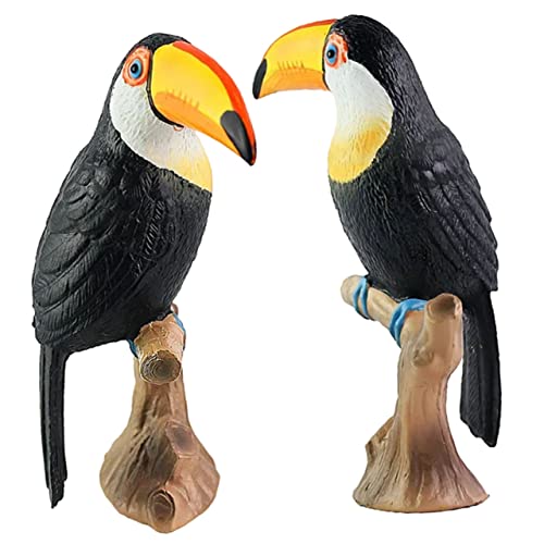 Gatuida 2 Stück -Modell kindererziehung aufklärung Tierfigur bürodekoration Wildtier-Dekorationsartikel Vogelmodell realistisch Stofftier Spielzeugvögel Plastik Black von Gatuida