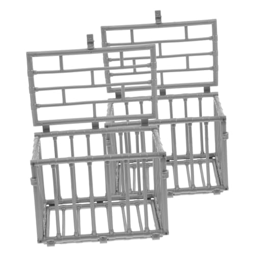 Gatuida 2 Stück Modellstift Kleiner Unterschlupf Meerschweinchenkäfige Tier Puppenhauskäfig Modell Innen Kaninchenkäfige Mäusekäfigstall Mini Actionfigur Ausstellungsmodell Käfig von Gatuida