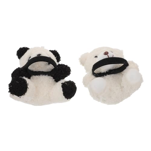 Gatuida 2 Stück Panda Plüsch Auto Deko Weiches Kuscheltier für Wischer Schalthebel Stressreduzierender Begleiter Niedliche Innendekoration Einfache Befestigung Langlebiges Material von Gatuida