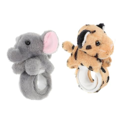 Gatuida 2 Stück Plüsch Slap Bracelet im Tiermotive Elefant Leopard Kuschelig Weiches Klapparmband für Dschungel und Tiergeburtstagsfeiern Leicht und Bequem Tragbar Gatuida 2 Stück Plüsch Slap Bracelet im Tiermotive Elefant Leopard Kuschelig Weiches Klapparmband für Dschungel und Tiergeburtstagsfeiern Leicht und Bequem Tragbar von Gatuida
