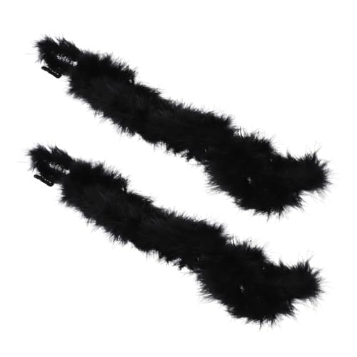 Gatuida 2 Stück Plume Boa Dekorative DIY Bastelmaterialien für Kostüme Flauschige Truthahn Federboa Schwarz für Halloween Partys und Bastelprojekte von Gatuida