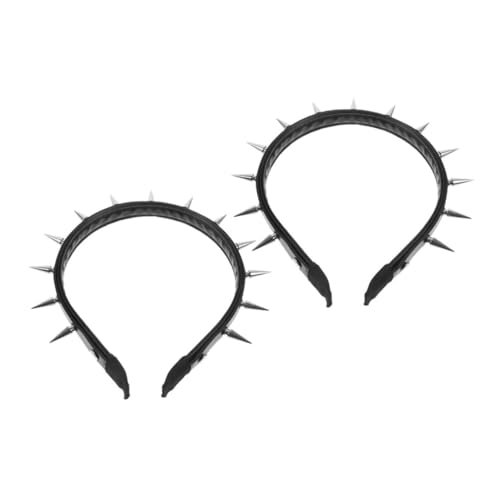Gatuida 2 Stück Punk Nieten Stirnband Gothic Spiked Headwear mit Auffälligen Spikes und Studs Halloween Cosplay Prop Damen Mädchen Partyzubehör von Gatuida