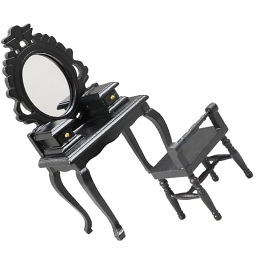 Gatuida 2 Stück Puppenhaus Mini Möbel Teilig Schwarzer Holz Schminktisch und Hocker Miniatur Zubehör für Puppenhaus Schlafzimmer Dekoration Kinderzimmer Gatuida 2 Stück Puppenhaus Mini Möbel Teilig Schwarzer Holz Schminktisch und Hocker Miniatur Zubehör für Puppenhaus Schlafzimmer Dekoration Kinderzimmer von Gatuida