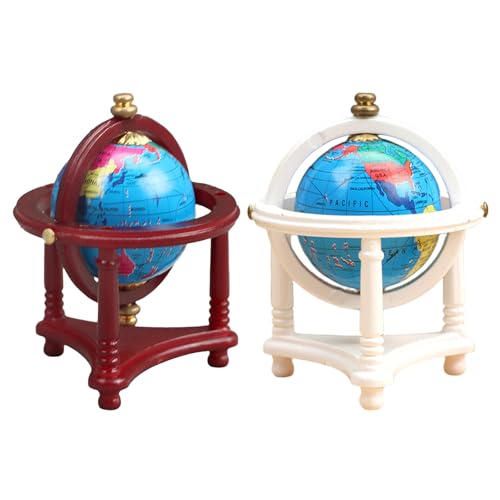 Gatuida 2 Stück Puppenhaus Miniatur : Diorama Zubehör 1:12 Winziges Modell Erdkugel Dekoratives Kinder Lernspielzeug Für Mini Arbeitszimmer Mädchen von Gatuida