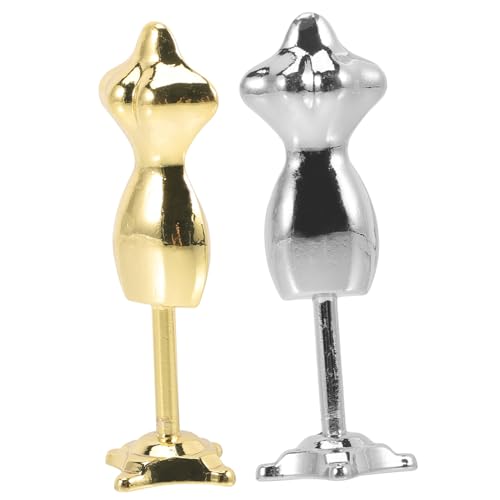 Gatuida 2 Stück Puppenkleiderständer Glänzend Gold und Silber Stabile Mannequins für Puppenkleidung Sicher für Puppenhaus Dekoration und Ausstellung von Puppenkleidern von Gatuida
