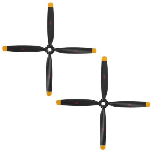 Gatuida 2 Stück RC-Flugzeugpropeller mit Adapter: 4-Blatt-Flugzeugpropeller aus Kunststoff für Modellhubschrauber – Ersatzteile für kleine RC-Flugzeuge von Gatuida