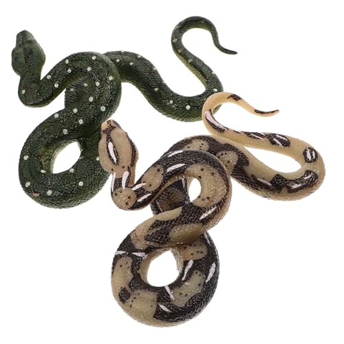Gatuida 2 Stück Realistische Schlangenfigur Detailgetreues Modelltier aus Robustem Material Kleines Deko Snake Toy für Edukatives Wildtier Naturgetreue Gestaltung Leicht und Beweglich von Gatuida