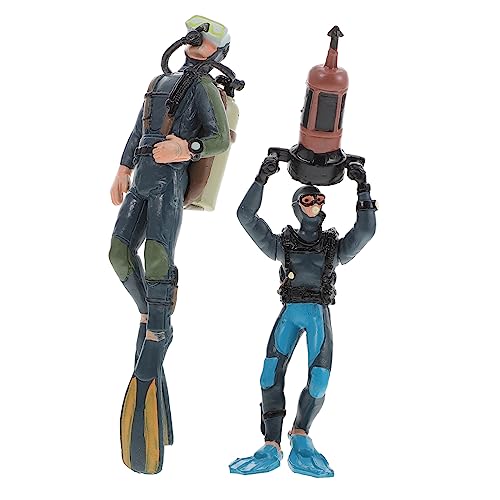 Gatuida 2 Stück Realistische Taucher Figuren Hochwertige Desktop Deko mit Detailgetreuer Verarbeitung Festes Material Pädagogisches Unterwasser Modell für Tauchbegeisterte von Gatuida