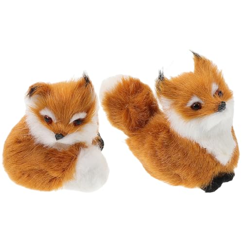 Gatuida 2 Stück Realistisches Kleines Plüschfuchs Teilig Weiches Künstliches Wollmaterial Niedliche Tierfigur für Weihnachtsdeko Vielseitige Haustier und Wohnraumdekoration Kuschelig und von Gatuida