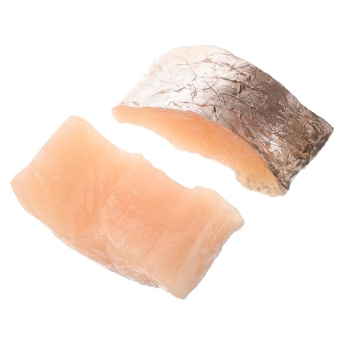 Gatuida 2 Stück Realistisches Teiliges Fake Fish Steak Stabiles PVC Kunstfisch Modell Dekorativ für Küchen Deko Fotografie Requisite und Party Display Leicht Langlebig und von Gatuida