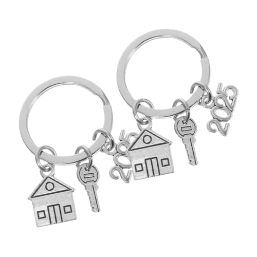 Gatuida 2 Stück Schlüsselanhänger Zum Einzug Schlüsselanhänger-ornament-anhänger Schlüsselanhänger Zum Basteln Metallschlüsselring Metallschlüsselung Taschenanhänger Silver Zinklegierung von Gatuida