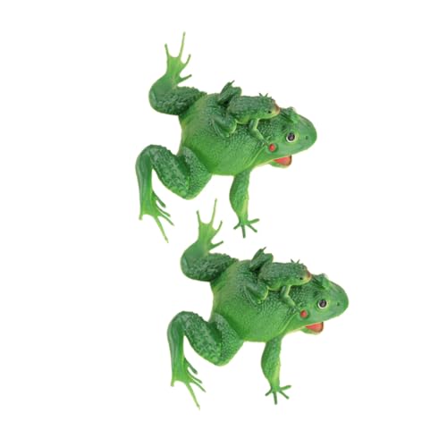 Gatuida 2 Stück Simulierte Froschfiguren mit Geräuschfunktion Mini Dekoration und Kinderspielzeug Leichte Tragbare Mutter Junge Mädchen Frosch Modelle für Bad Party und Geschenkideen von Gatuida