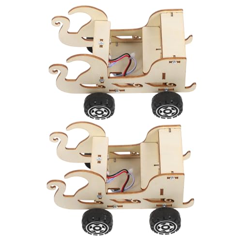 Gatuida 2 Stück Technologiespielzeugauto Bausätze für Modellautos Auto-Bausatz Engineering Toy wissenschaftliches Spielzeugset technisches Spielzeugauto Kinderauto Holz Khaki von Gatuida