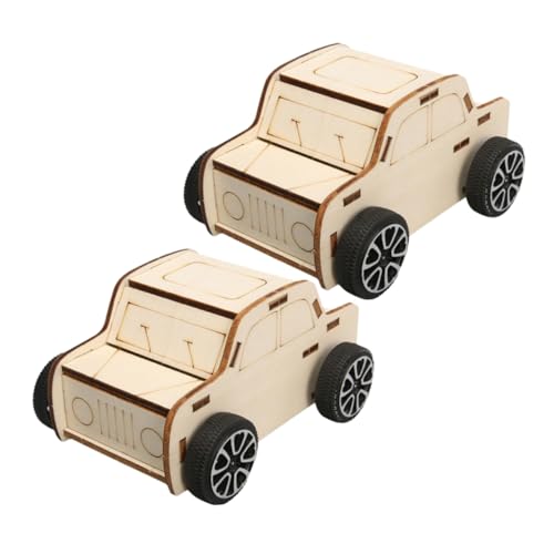 Gatuida 2 Stück Teiliges DIY Holzauto Bausatz für Robustes Glattes Holzspielzeug Wissenschaftsprojekt zum Basteln Fördert Kreativität und Technisches Verständnis als für Jungen und von Gatuida
