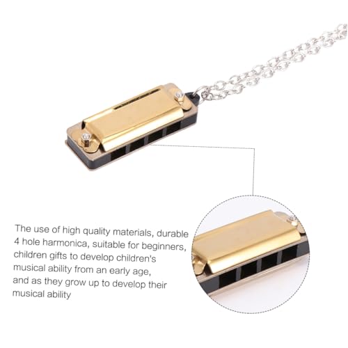 Gatuida 2 Stück Teiliges Doppelreihen Mundharmonika Musikinstrument Lernspielzeug für Anfänger in Rot und Gold Robustes Material für Frühe Musikalische von Gatuida