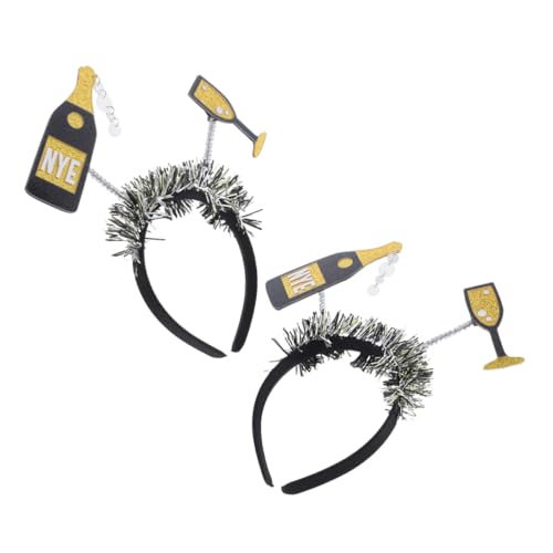 Gatuida 2 Stück Teiliges Neujahr Haarreif mit Flaschendesign Kreativer Kopfschmuck für Silvesterpartys Einfach Anzuwenden Auffälliges Partyaccessoire für Festliche Neujahrsfeiern von Gatuida