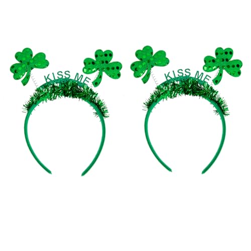 Gatuida 2 Stück Teiliges Patrick's Day Stirnband Grün Kleeblatt Kopfschmuck Festival Party Haarreif Dekoration Karneval Fotorequisite Irish Headdress von Gatuida