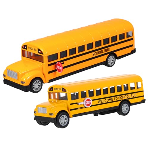 Gatuida 2 Stück Teiliges Pull Back Bus für Jahre Leichte und Handliche Schulbus Modelle in Verschiedenen Sicher mit Glatten Kanten für Jungen und Mädchen von Gatuida