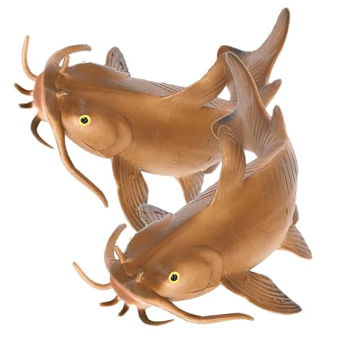 Gatuida 2 Stück Teiliges Realistisches Wels Modellspielzeug für Detailgetreues Tierfiguren mit Glatter Oberfläche Pädagogisches Wasserspielzeug für Naturerkennung und Kreative Spielideen von Gatuida