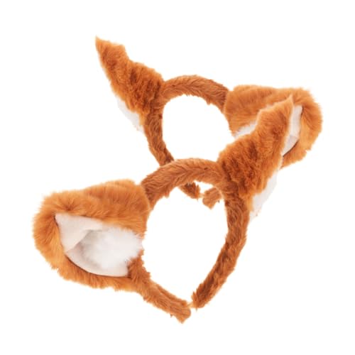 Gatuida 2 Stück Teiliges Süßes Fuchs Ohren Haarband aus Kunstpelz Elastisch Verstellbar für Erwachsene Party Cosplay Halloween Kostüm Zubehör von Gatuida