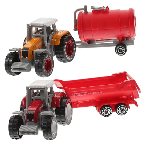 Gatuida 2 Stück Teiliges für Jungen Realistisches Kunststoff Bauernhoffahrzeug mit Inertial Gleitfunktion Langlebiges Kunststoff Modell Outdoor Sandspielzeug für Kleinkinder von Gatuida