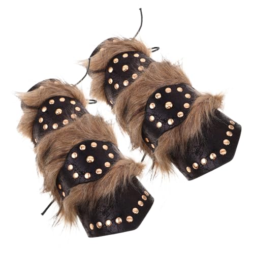 Gatuida 2 Stück Teiliges mittelalterliche Pu-Armschützer mit Nieten und komfortable Wikinger Handschützer für Cosplay Halloween und Renaissance Kostüm Zubehör Schwarz von Gatuida