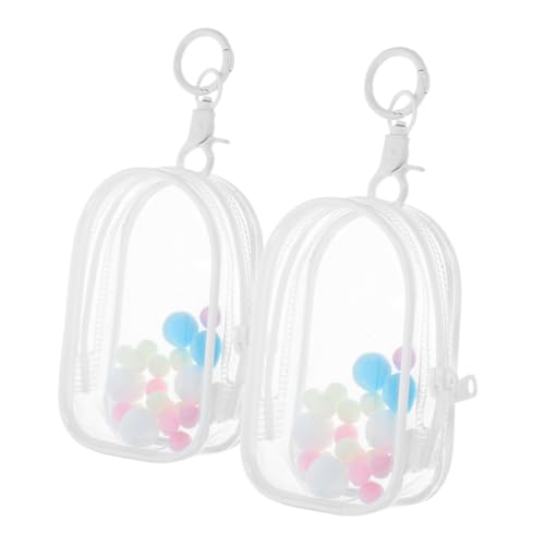 Gatuida 2 Stück Transparente PVC Displaytasche mit Schlüsselanhänger Kleine Tragbare Aufbewahrungstasche für Mini Puppen und Sammelfiguren Vielseitig Einsetzbar Leicht zu Reinigen Klar von Gatuida