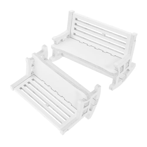 Gatuida 2 Stück Vintage Miniatur Holz Schaukelstuhl Kleine Deko Stühle für Puppenhaus Tischdekoration und Schreibtisch Ornamente Feine Details Vielseitig für Heim Miniaturlandschaften von Gatuida