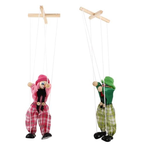 Gatuida 2-teilige Schnur Marionettenspielzeug Kleinkinder Lustig Piraten-marionettenpuppen Holzpuppe Hölzerne Marionetten Handpuppe Marionette Piratenkegelpuppe Stoff von Gatuida