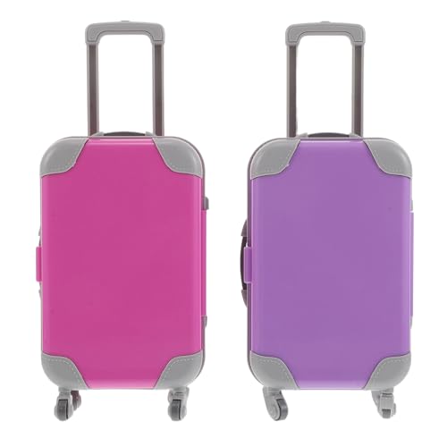 Gatuida 2-teiliger Miniatur-Spielzeugkoffer: 18-Zoll-Reisezubehör für Puppen – Hartschalen-Mini-Rollgepäck mit Griffrädern – Reiseset für Kinder zum Rollenspiel von Gatuida