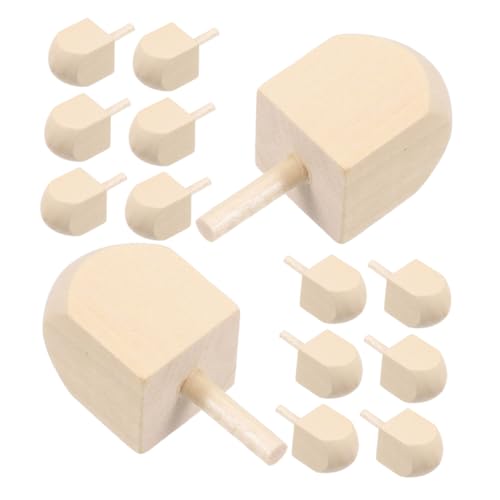 Gatuida 20 Stück Holz Dreidel für Hanukkah Naturbelassen Stabile Drehkreisel mit Griff Unbemalt für DIY Bastelprojekte Traditionelles Festspiel für Familie von Gatuida